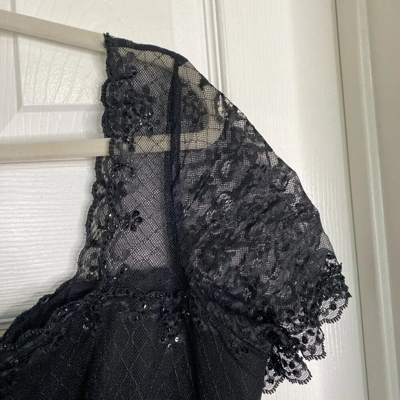 TERANI COUTURE Mother of the Bride Groom Black Formal Dress Size 16 Sequins - Picture 5 of 7